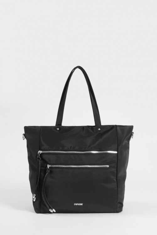 Shopper con cierres negro
