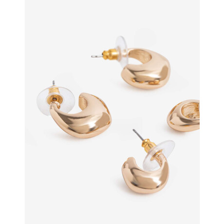 Set De Aros Bañado En Oro Dorado