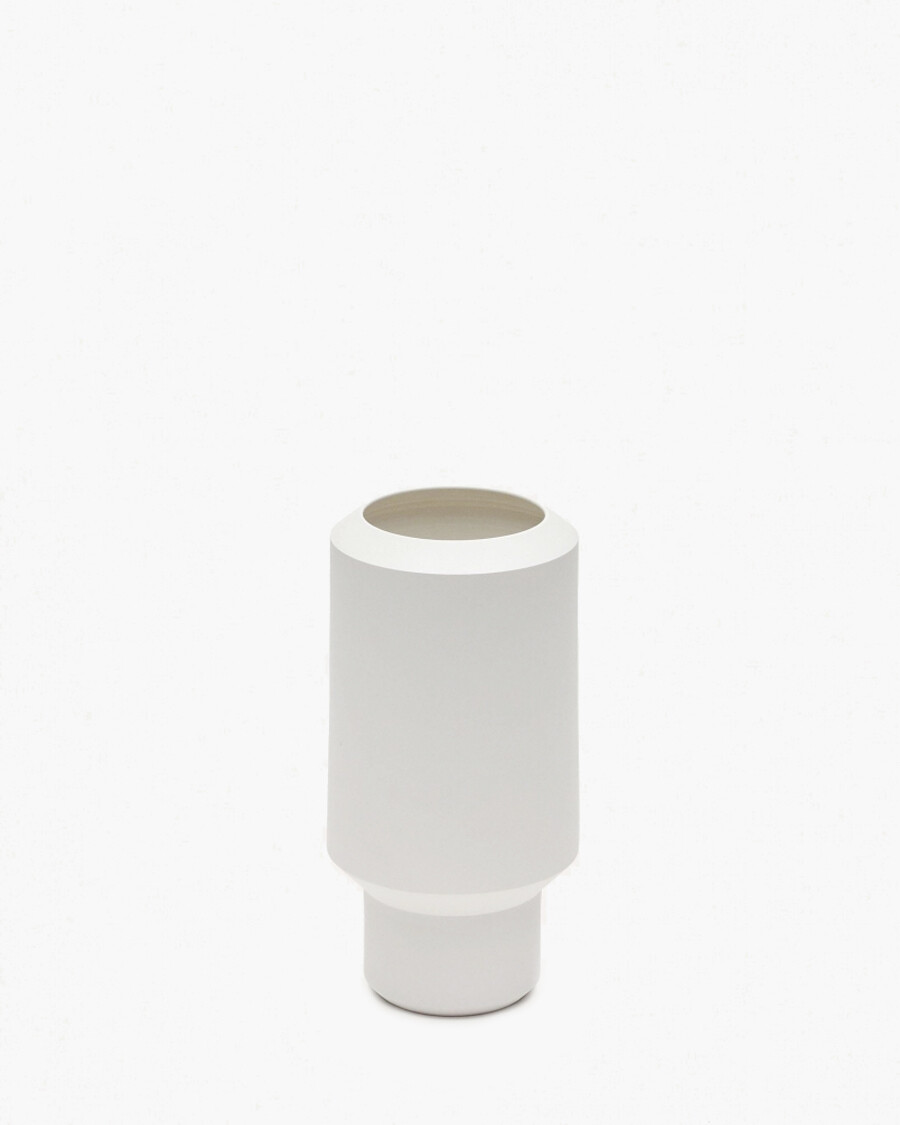 Jarrón Estartit de cerámica blanco chico 27,5 cm