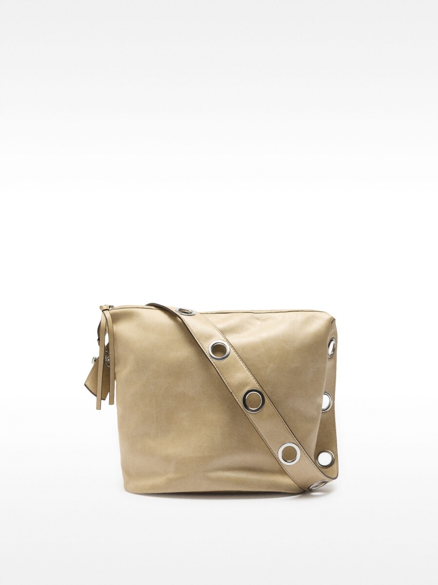 Bolso De Hombro Efecto Craquelado - crudo 