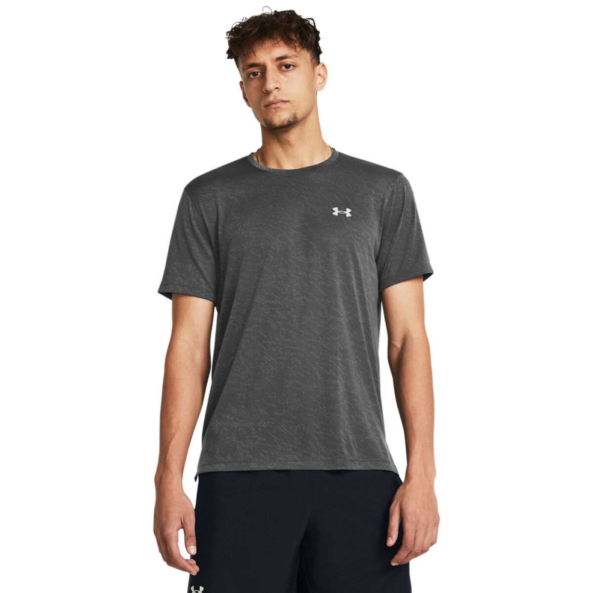 UA LAUNCH CAMO SHORTSLEEVE-GRY - GRY-025 