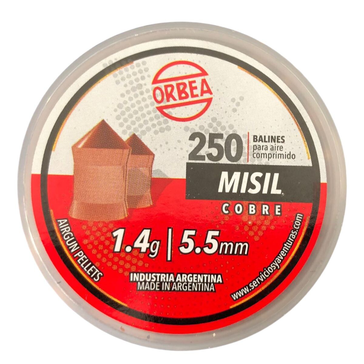 Balines MISIL Cobre cal 5.5 250un 1.4g - ORBEA 