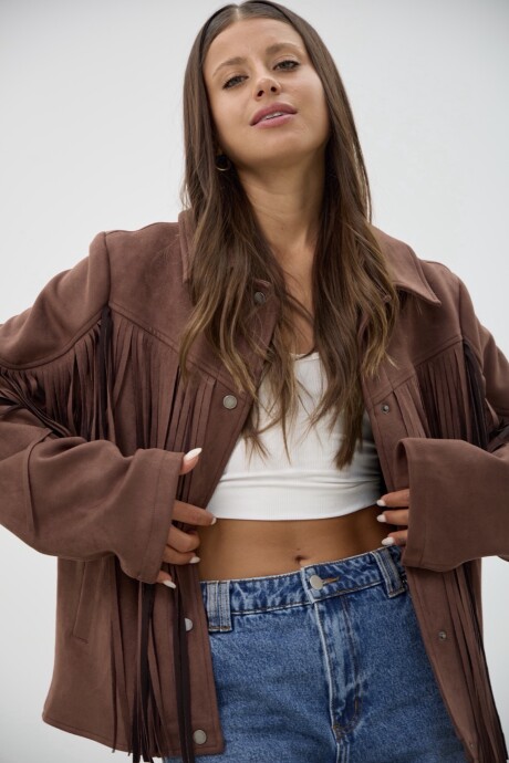 Campera gamuza flecos Campera gamuza flecos