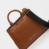 Cartera de Mano Anette Grande en Efecto Cuero Liso Cuoio
