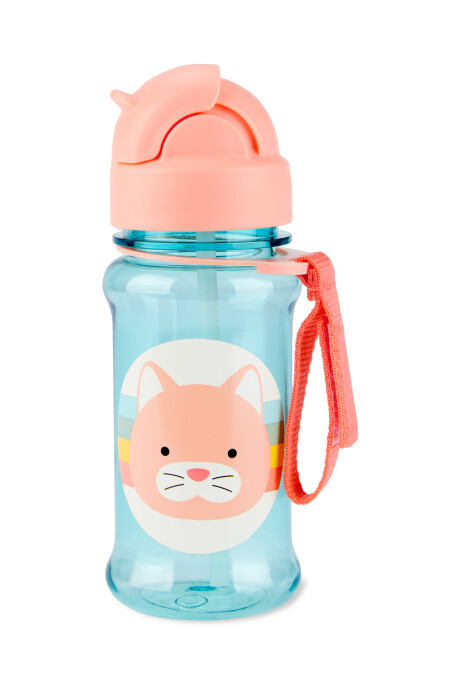 Botella de plástico Tritan, con sorbito, diseño gato Botella de plástico Tritan, con sorbito, diseño gato