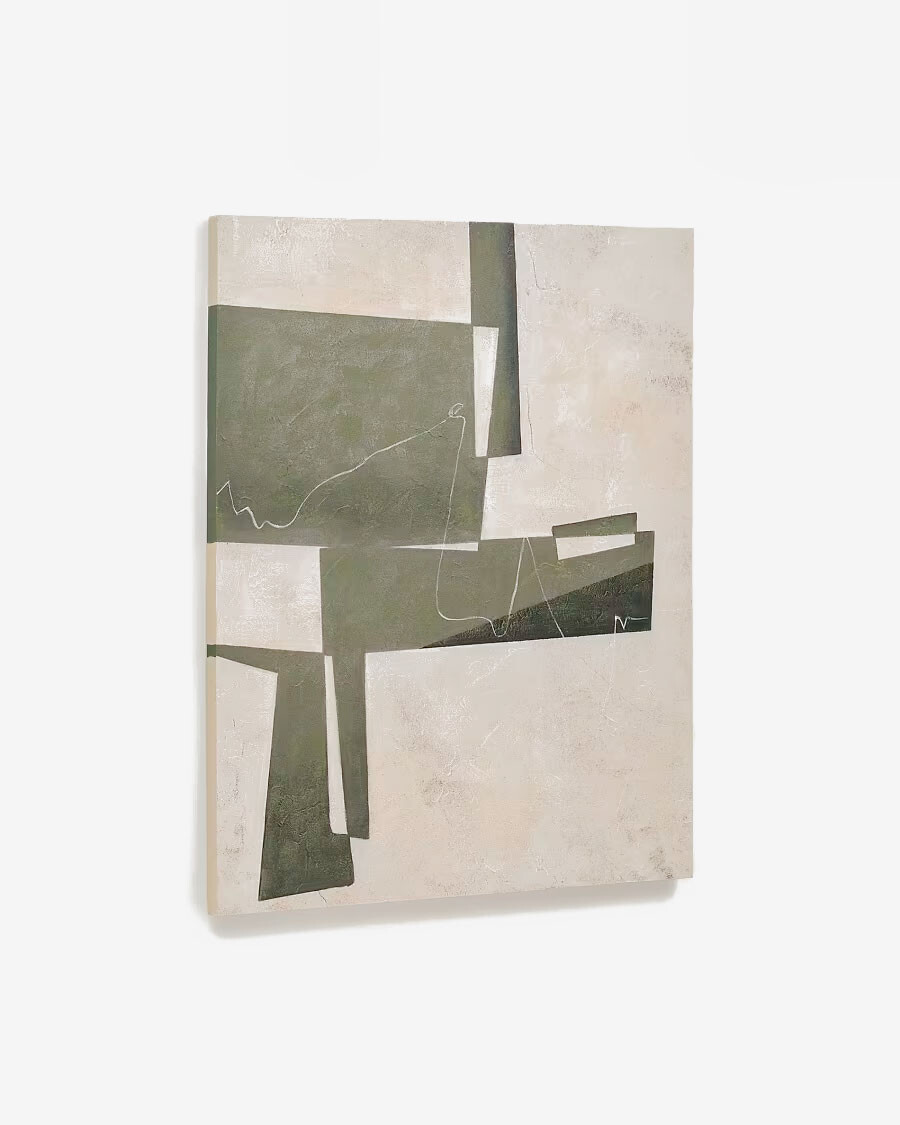 Lienzo abstracto Fida verde 118 x 94 cm