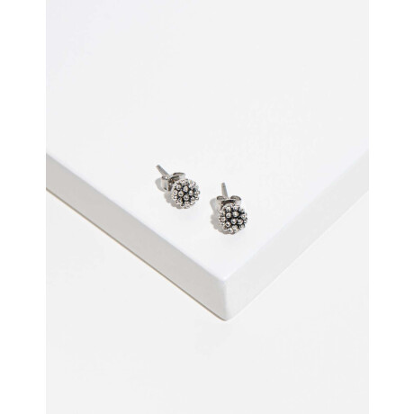 Aros Con Micro Bolitas Plateado Antique Silver