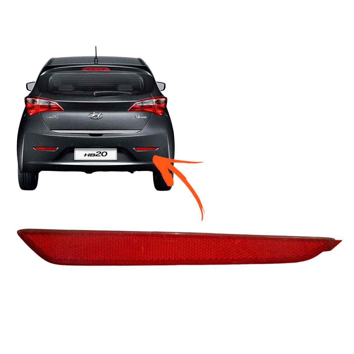 PLASTICO ACRILICO MICA FAROL HYUNDAI REFLECTIVO TRAS DER HB20 HATCH 12/ 92406-1S000 - 