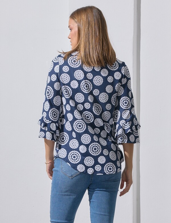 Blusa Printed AZUL/BLANCO