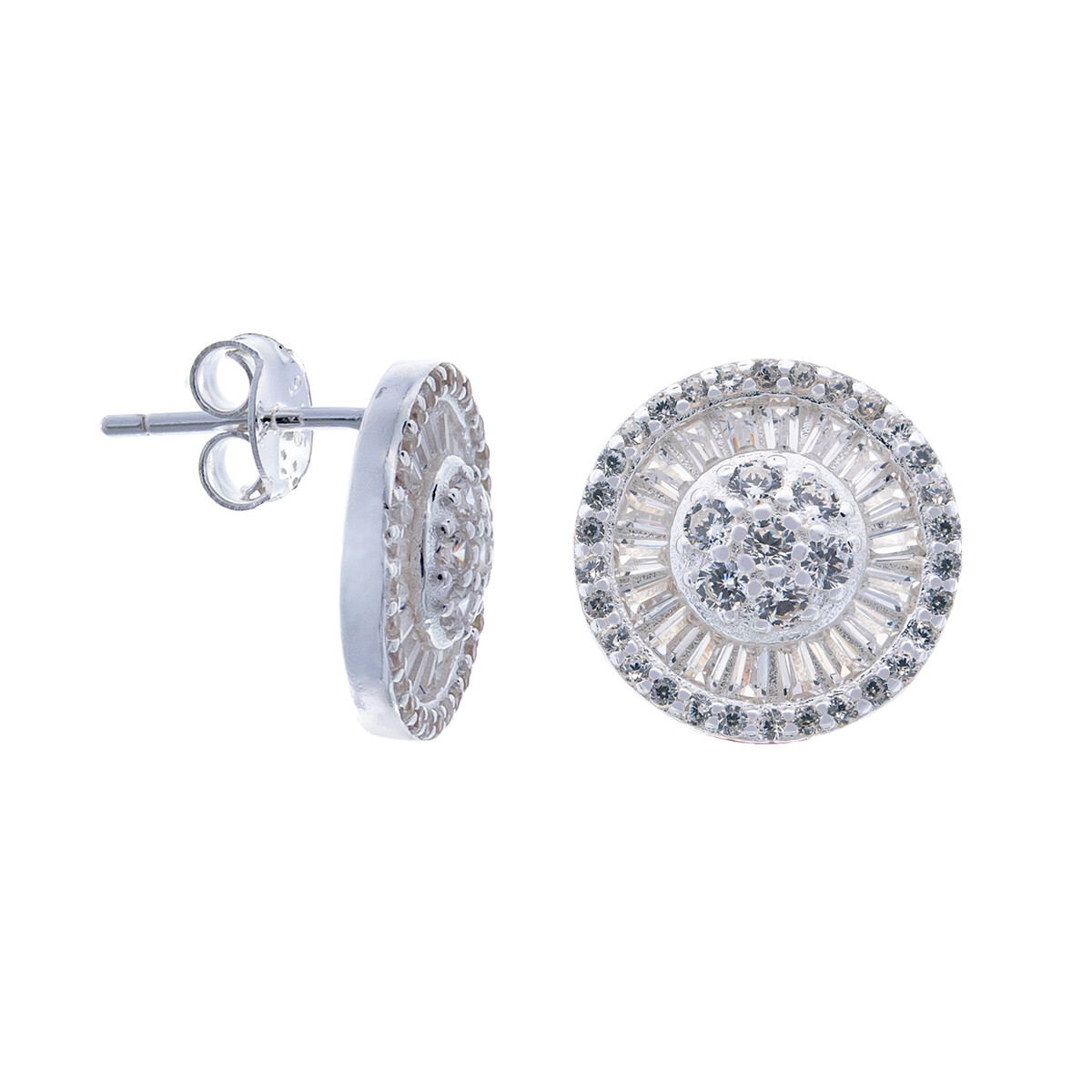 Par de caravanas de plata 925 con circonias. 