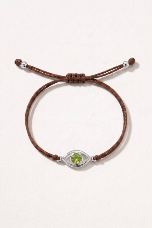 Pulsera ajustable cord ojito plateado