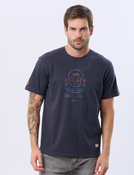 REMERA ESTAMPADA DE ALGODÓN Azul