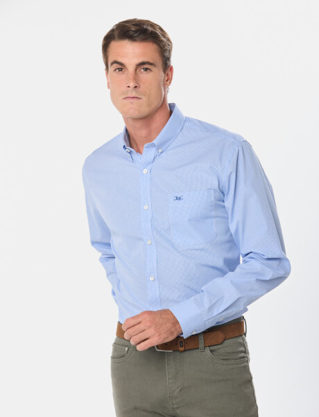CAMISA CUADROS Celeste