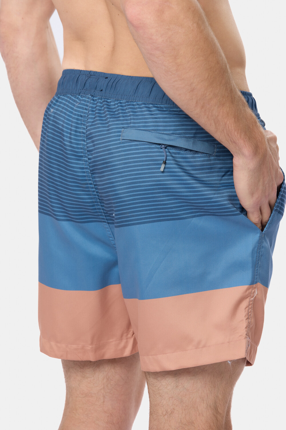 SHORT DE BAÑO RAYADO Azul