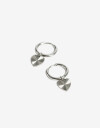 Aros Argollas Metal Aros Argolla Acero Corazón - Plateado