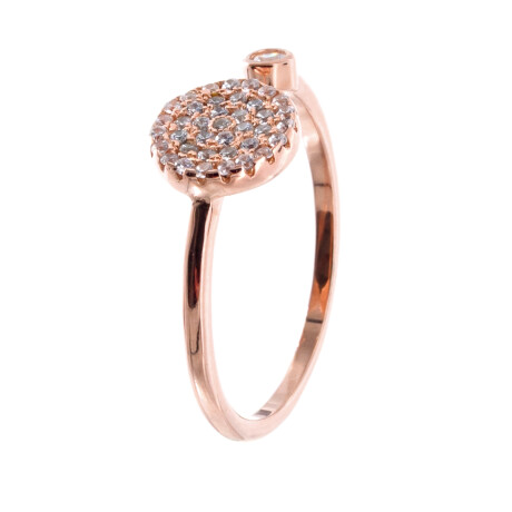 Anillo de plata 925 con baño de oro rosado y circonias. Anillo de plata 925 con baño de oro rosado y circonias.