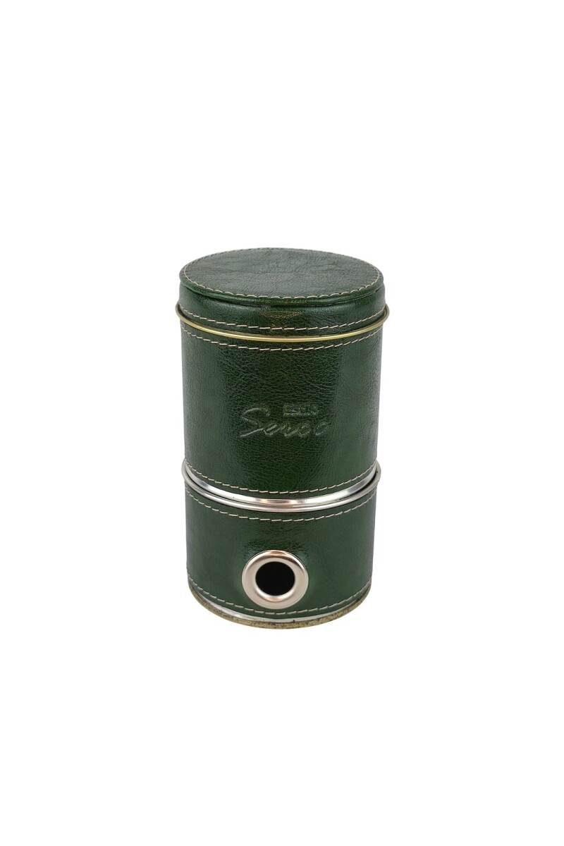 Yerbera forrada con dispensador verde