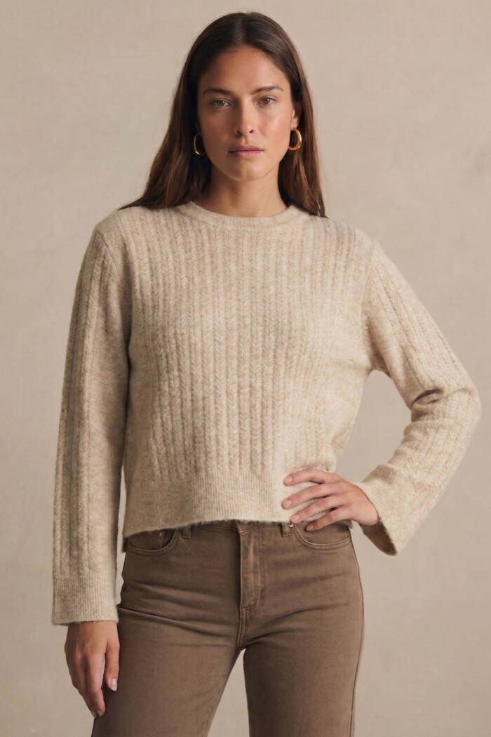 Sweater Texturado Beige Melange