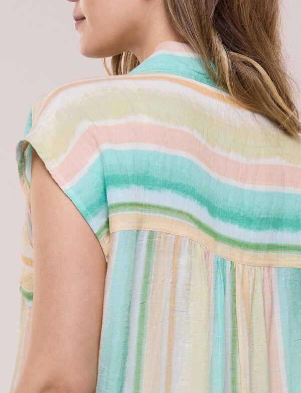 Camisa S/m Gasa MULTI/VERDE