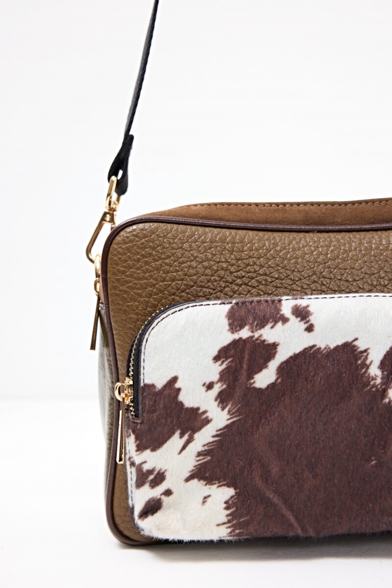 Bandolera eco piel vaca chocolate
