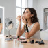 Muñequera Elástica Limpia Organiza Brochas Maquillaje Negro