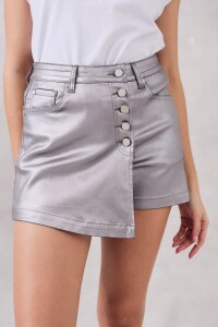 Skort Metalizada Plata