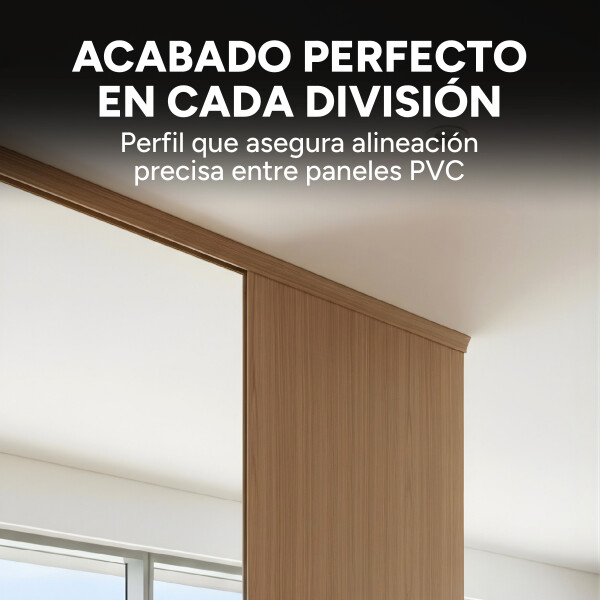 Riel P/ Panel Separador Ambientes Símil Madera 300 x 8,5 Cm Marrón 1