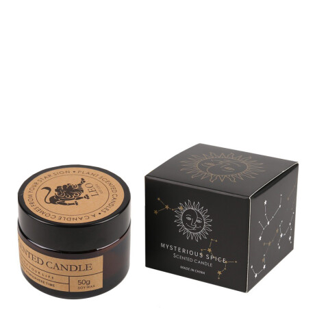 Vela Aromática Del Zodiaco Leo - Ámbar Y Ébano