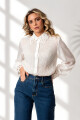 CAMISA BORDADA CON ALFORZAS EN DELANTERO Marron