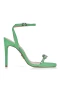 Sandalia Taco Alto Silk Verde