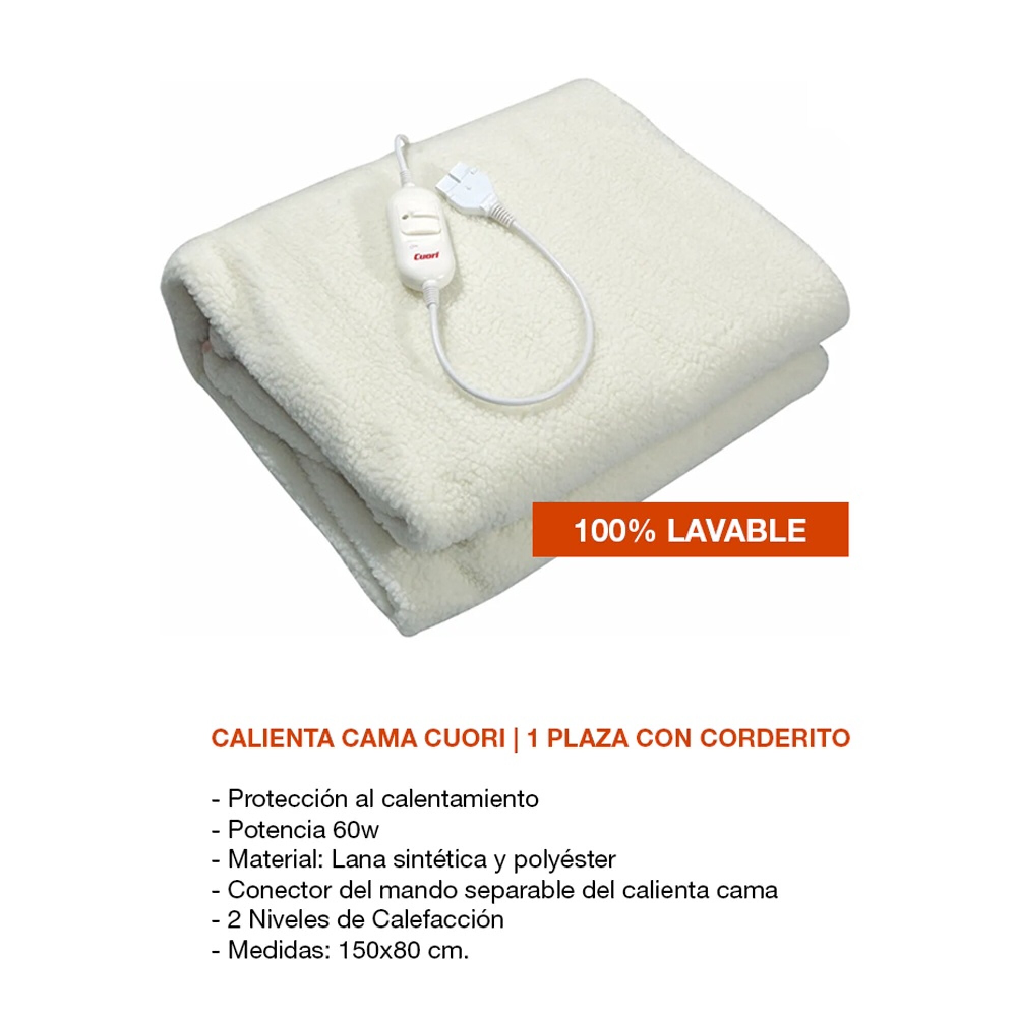 Calienta camas Ozoni 1 plaza OZ-S4 – Cifer