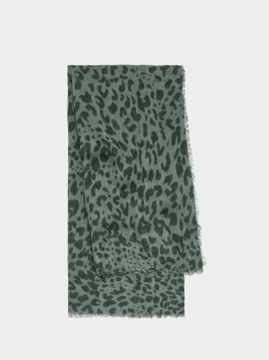 Pañuelo Estampado Con Lino - multicolor 