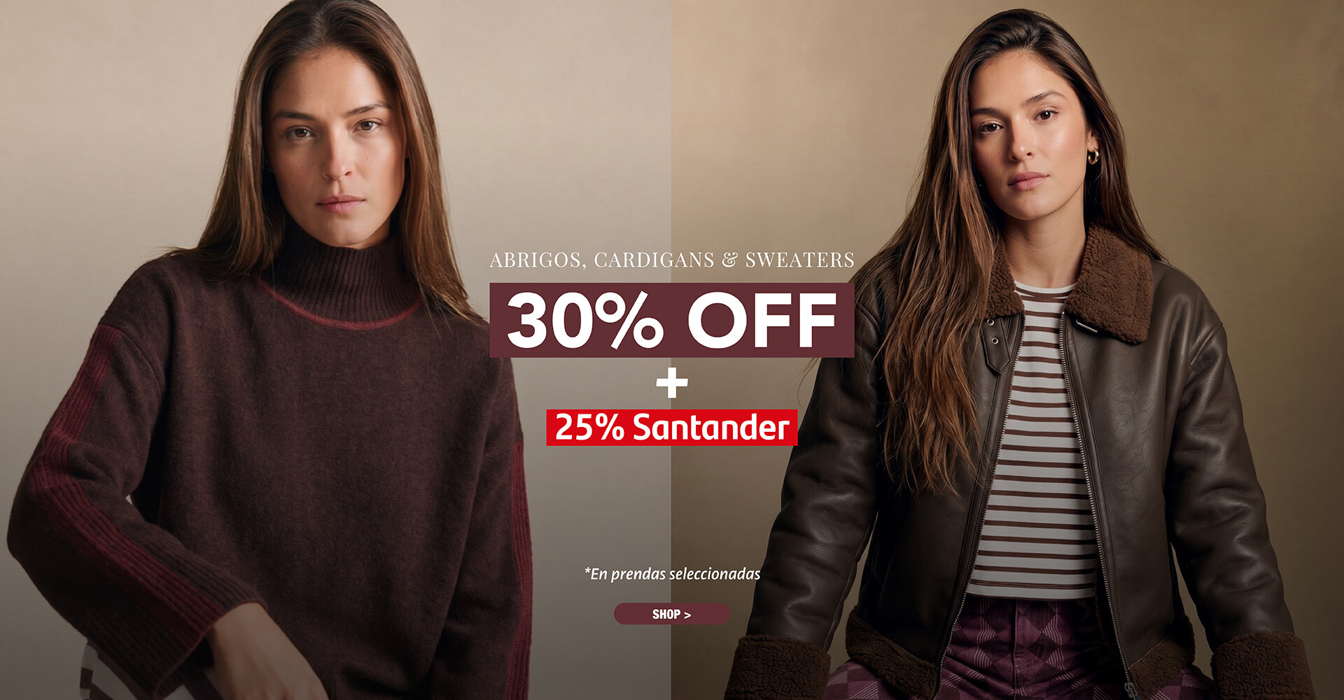 30% punto y abrigos + 25%