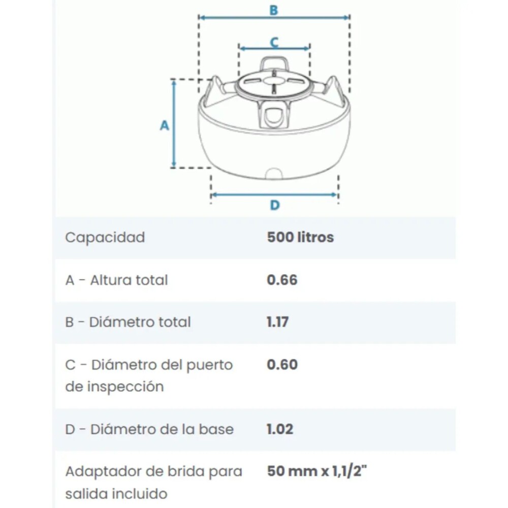 Tanque de Agua Polietileno Fortlev 500 L tapa rosca Tanque De Agua Polietileno Fortlev 500 L Tapa Rosca