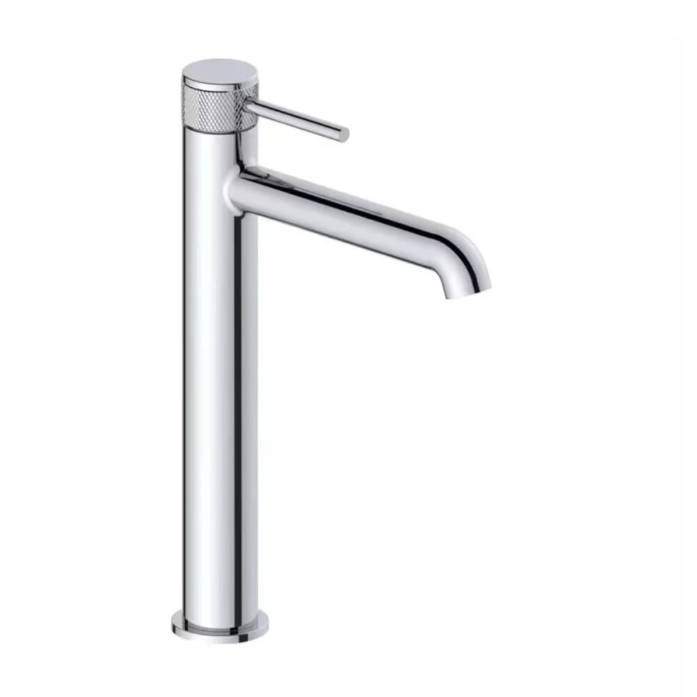 Grifería de lavatorio Monocomando Alto de mesada volante labrado cromo Grifería De Lavatorio Monocomando Alto De Mesada Volante Labrado Cromo