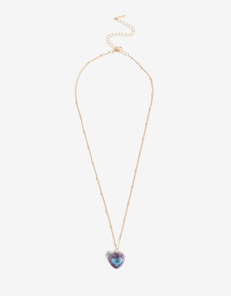 Cadena Corta con Dije Canutillos Cadena Corta Con Dije Corazon - Combinacion Bicolor