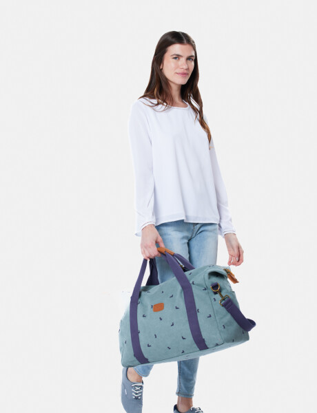 BOLSO DE LONA ESTAMPADO Verde