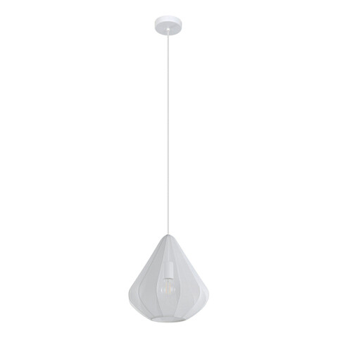 Lámpara colgante tejido blanco y acero E27 DOLWEN EG0042