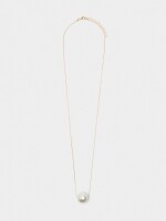 Collar Largo Con Perla blanco