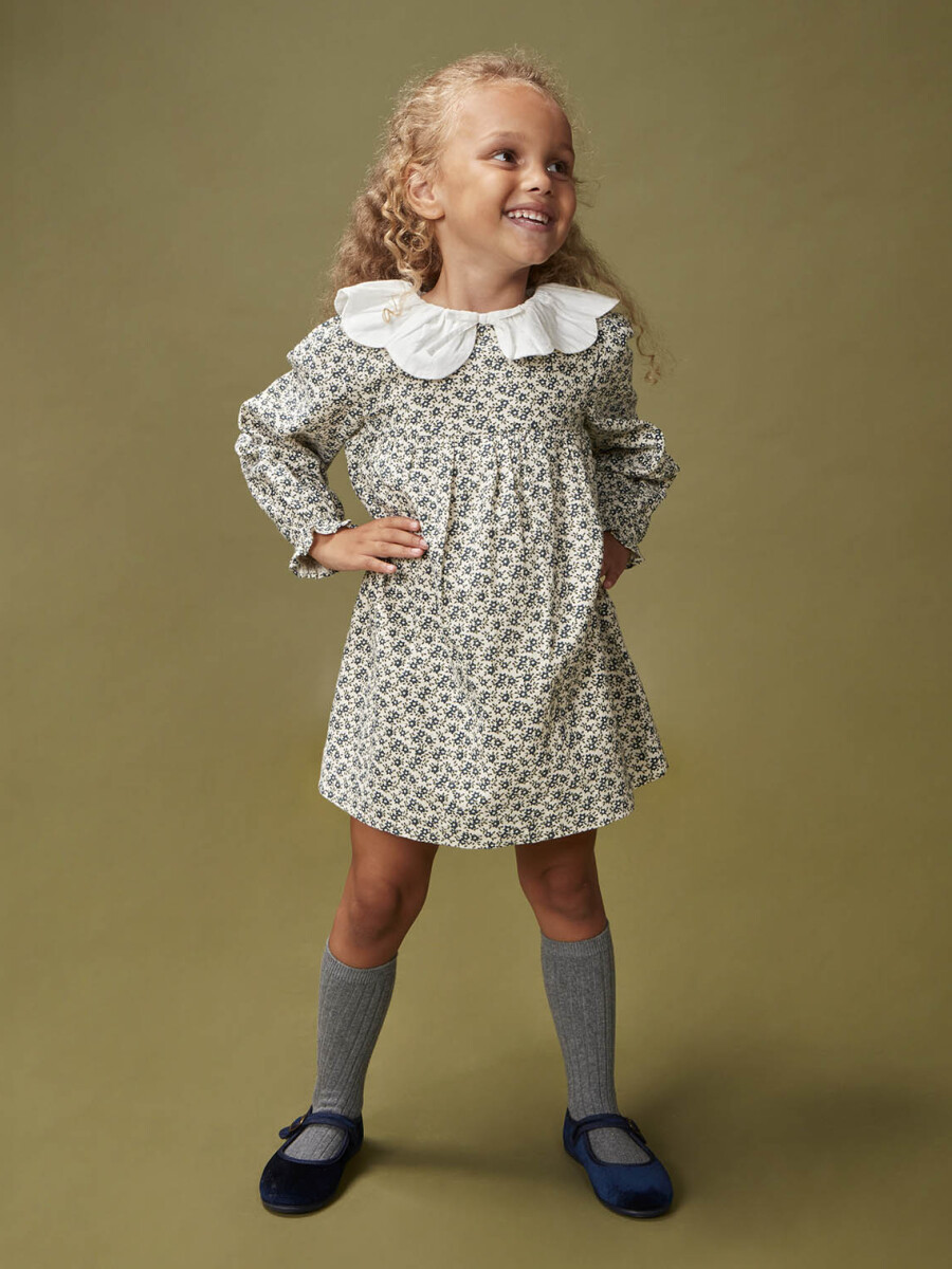 Vestido Florecitas Blanco Roto