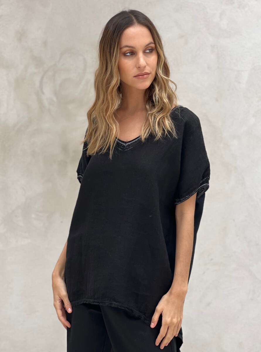 BLUSA GERBERA - NEGRO 