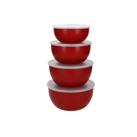 Bowls con Tapa Set 4 Unidades Rojo KitchenAid Bowls con Tapa Set 4 Unidades Rojo KitchenAid