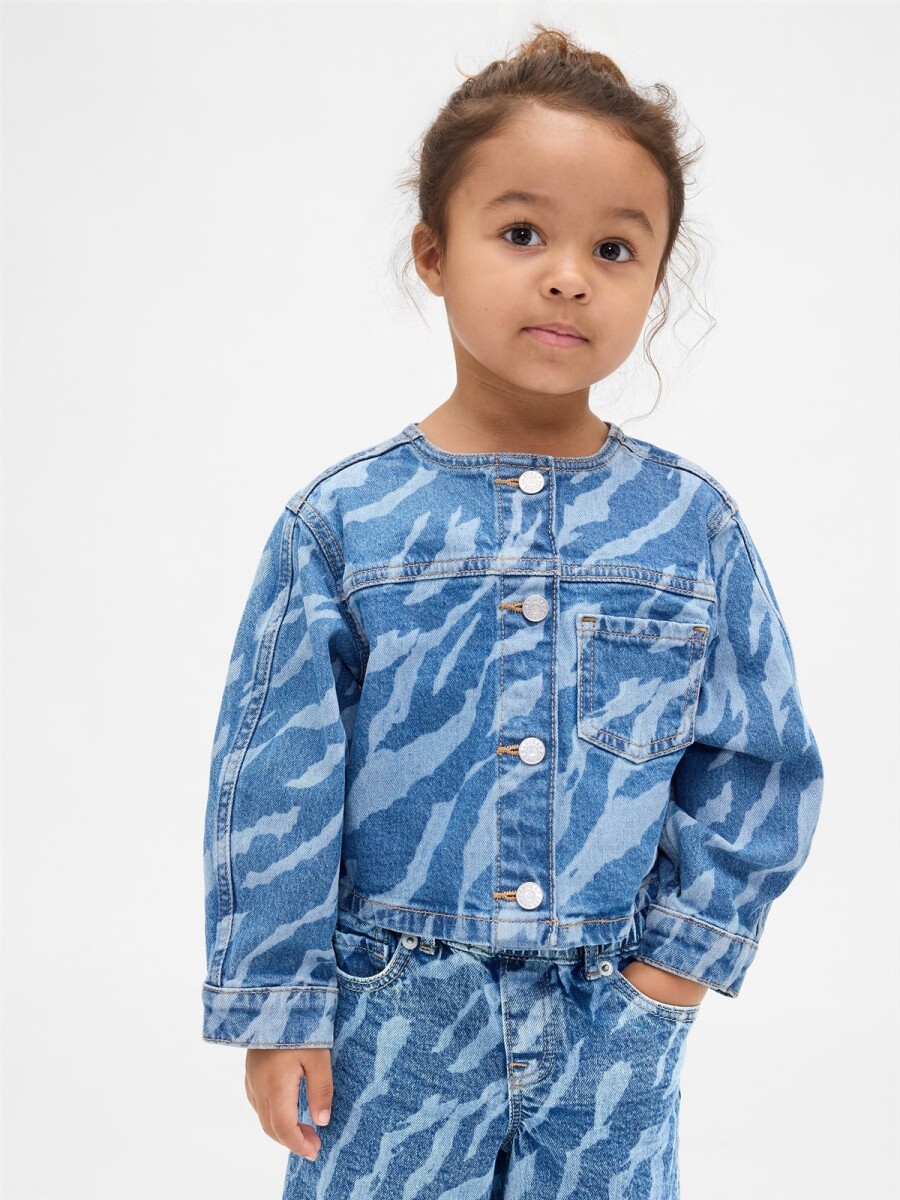 Campera De Jean Zebra Toddler Niña - Zebra Print 