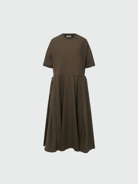 Moncler -Vestido acampanado de algodón Verde