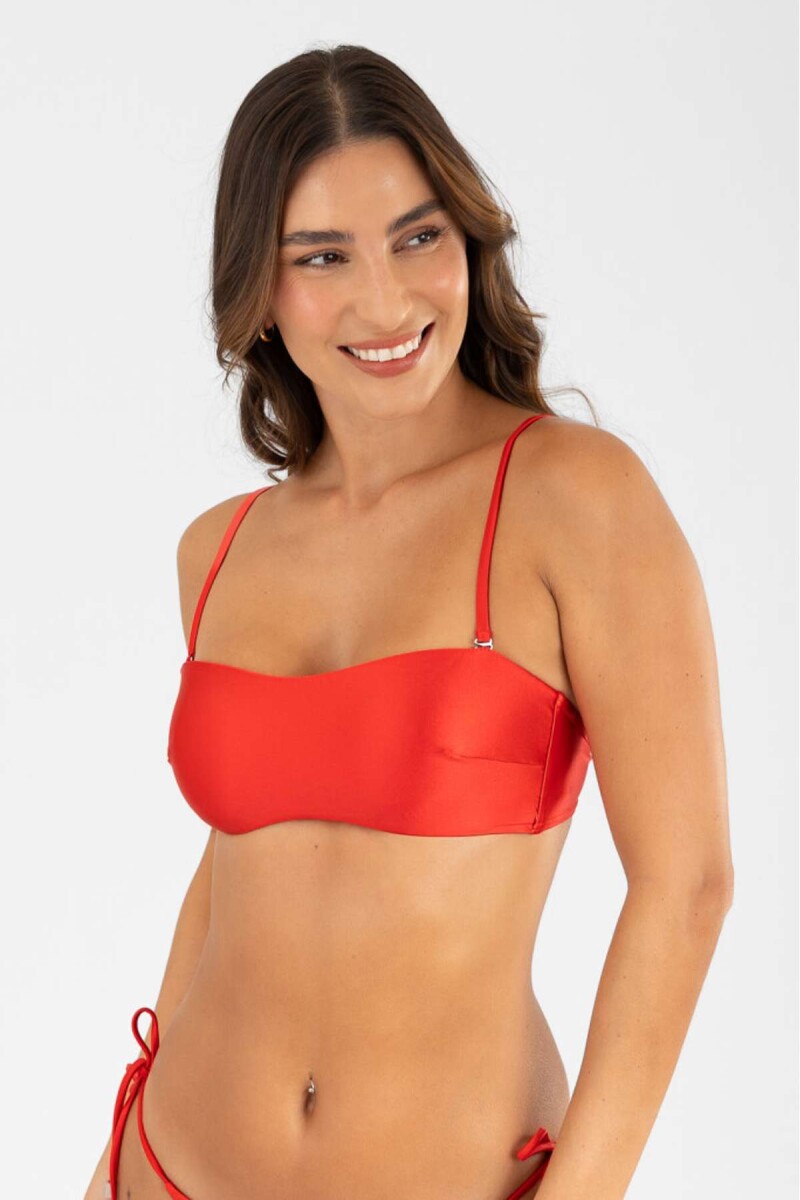 Top strapless - Hot red metal 