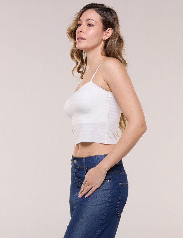 Top Crop De Breteles Finos CRUDO