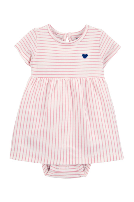 Vestido de algodón, diseño a rayas Sin color