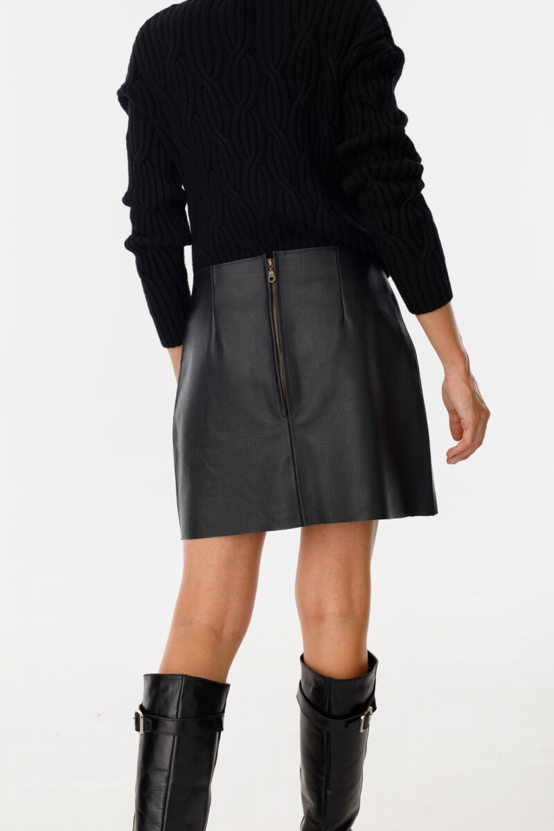 Falda Leather Marina Negro