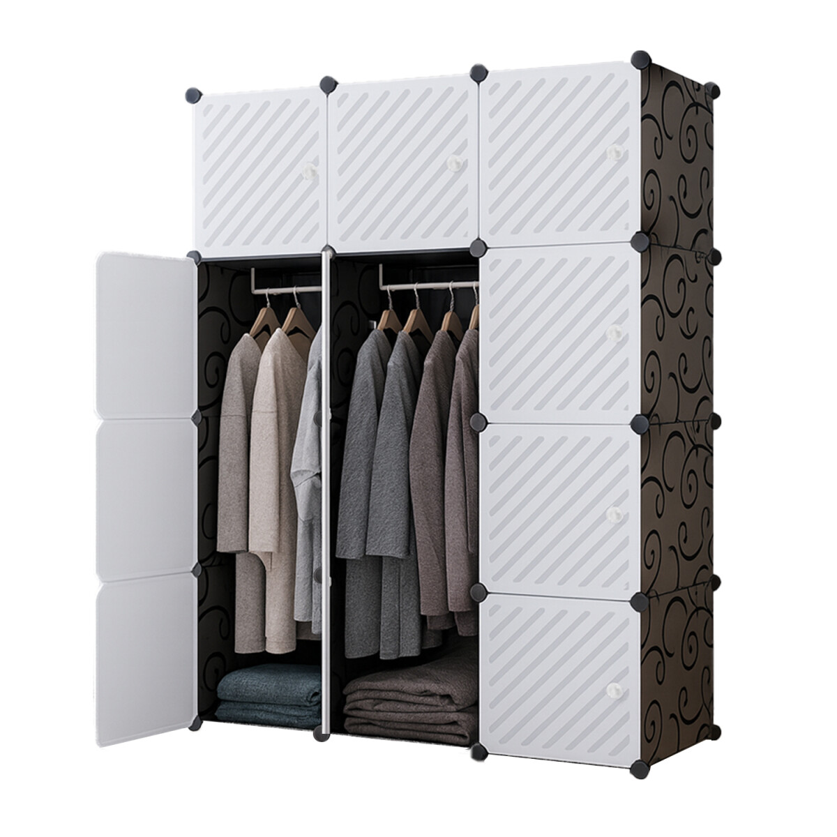 Placard Ropero IMBACK IBK-PLC010 | Organizador Modular de Ropa, Compacto, Resistente y Moderno Negro 