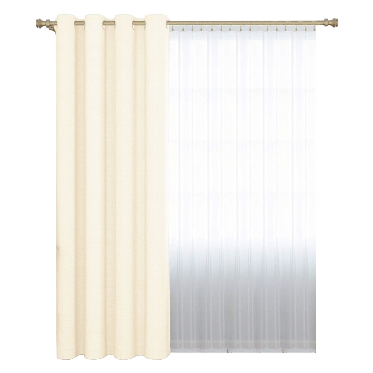 Cortina Blackout 140x230 Cm No Pasa Luz Living Dormitorio - Blanco Hueso 